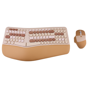 Juego combinado de teclado y ratón ergonómico 2,4G inalámbrico de tamaño completo para uso en teléfonos en stock - Product Image 1