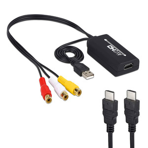 Convertidor RCA a HDMI Adaptador compuesto a HDMI Compatible con 1080P PAL/NTSC Compatible con reproductores de DVD PS1 STB VHS VCR Blue-Ray - Product Image 6