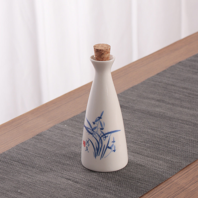 Orchidée bleue et blanche-pot simple-100ml/01kg-bouchon en bois