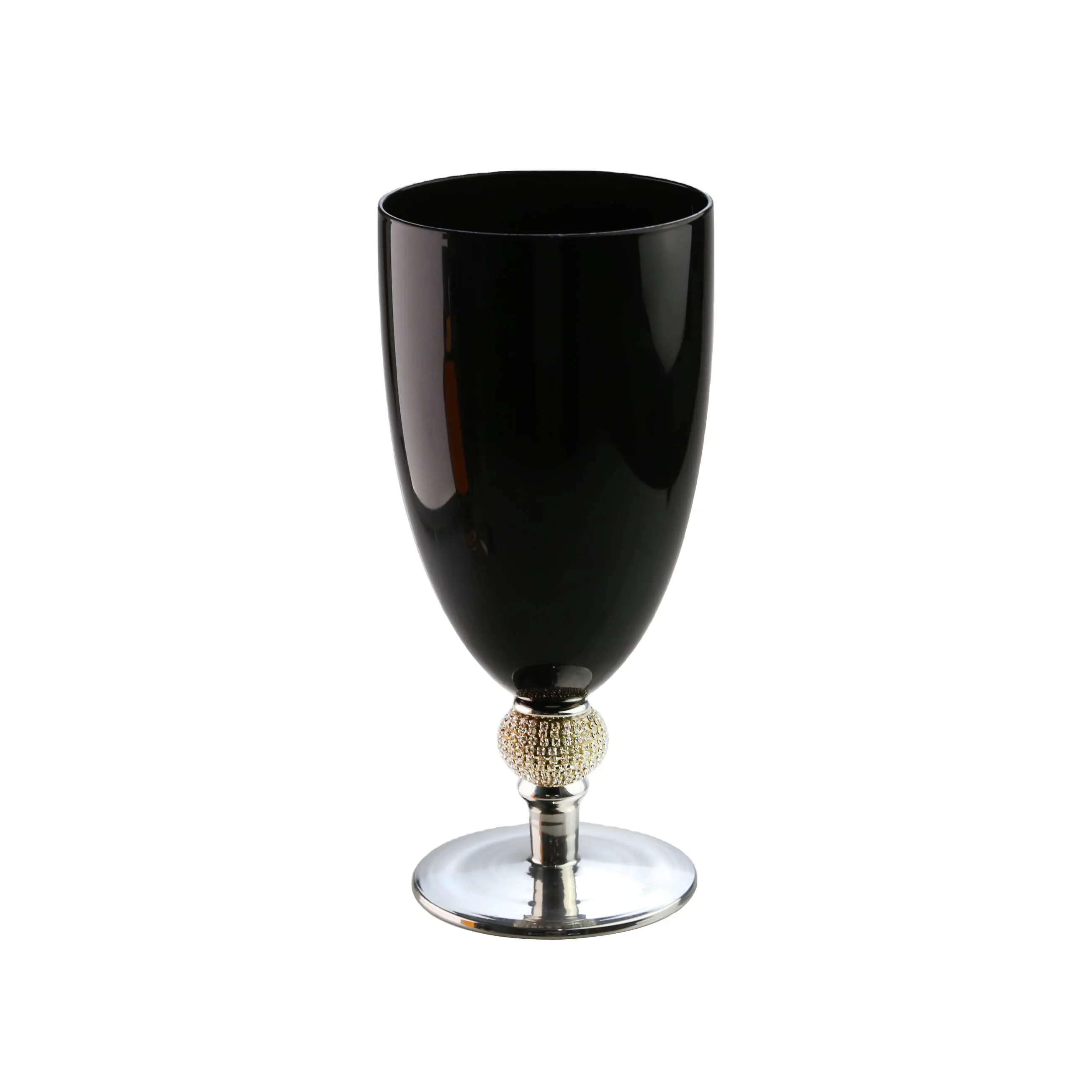 יצרני אספקת יין זכוכית יוקרה ביתי בגיל גביע שחור יהלומי זכוכית קריסטל יין זכוכית