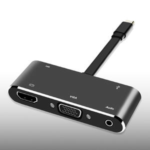 Nuevo 5 en 1 Tipo C USB 3,1 Hub HDTV VGA adaptador de Audio PD estación de carga para Monitor Cámara altavoz ordenador - Product Image 1