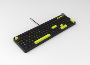104-Key Full Size <strong>Computer</strong> <strong>Keyboard</strong> with Blue Switch Double Shot Keycaps Multimedia Knob Mechanical Operation for Windows - Product Image 2