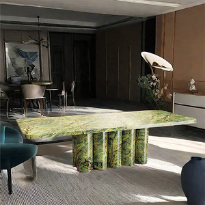 Muebles de restaurante modernos personalizados Creative Villa Restaurant Home Designer Mesa de comedor de mármol rectangular de gama alta - Product Image 3