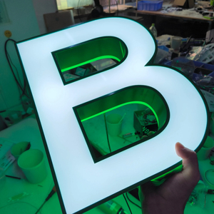 OEM esterni promozionali decorativi luminosi luminosi caratteri acrilico senza rimozione del canale LED bordo illuminato lettere segno