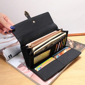 批发高品质 <span class=keywords><strong>PU</strong></span> 皮革与经典格子图案女士钱包