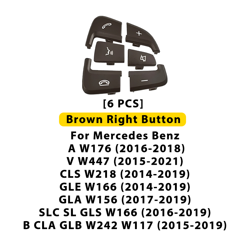 6 PCS Brown Right
