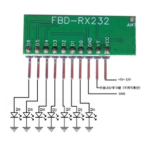 ชุดรีโมตตัวรับสวิตช์รีโมตไร้สาย6ช่องพอร์ตอนุกรม IO 12V และชุดรีโมท433 6ปุ่ม - Product Image 4