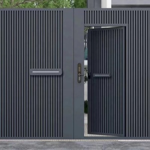 ヴィラスイングゲートデザインとガーデンモダン格納式カスタマイズカラーペインティング自動電気システム屋外ゲート - Product Image 1