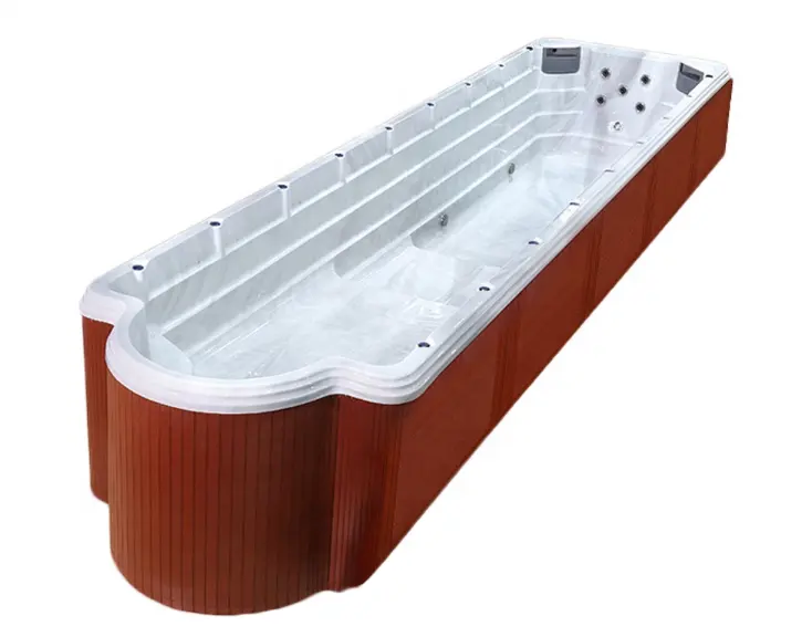 Piscine extérieure en acrylique et fibre de verre de 10m, bains à remous de Spa sans fin, bains à remous