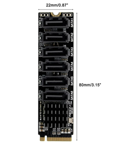 Disco Duro mecánico M2 m-key PCIE 3,0 a 6 puertos Sata, tarjeta de expansión para ordenador de escritorio ssd, adaptador de tarjeta - Product Image 3