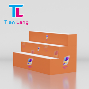 High Quality Modern Product <strong>Display</strong> <strong>Table</strong> Stand Advertising 6ft Durable Aluminum SEG Frameless 3 <strong>Steps</strong> LED Trade Show <strong>Counter</strong> - Product Image 2