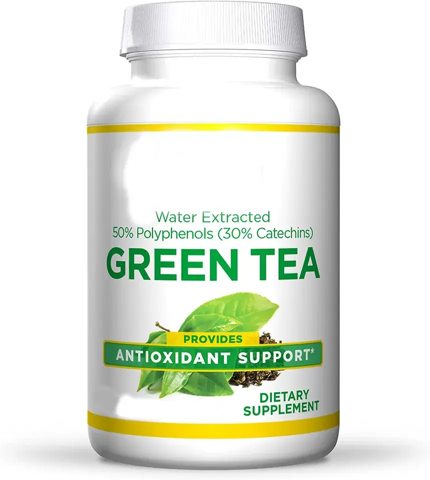 Cápsulas de extracto de té verde, suplemento dietético para el cuidado de la salud, veganos sin gluten, cápsulas desintoxicadas para perder peso y quemar grasa
