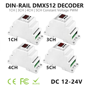 DINレールDMXコントローラーデコーダーDC12V 24V 1CH 3CH 4CH 5CH DMX5121990から定電圧PWM調光信号出力コンバーター - Product Image 2