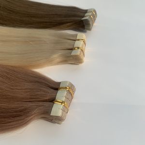 ファクトリーダイレクトベストクオリティ100% 人毛テープロシアレミーテープヘアエクステンションダブル描画人毛エクステンションテープ