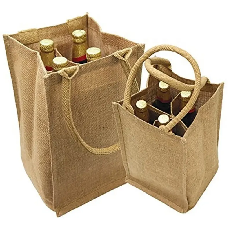 Rainbow Carrier Wieder verwendbares Geschenk 1 2 3 4 6 Burgunder Sac kleinen Flasche Tote Jute Wein beutel