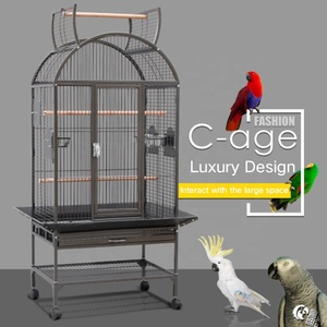 Toptan büyük çelik Aviary Pet papağan kafes kuş kafesi ile çatı üreme kafesi