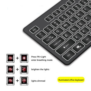 电脑通用有线键盘USB游戏键盘静音防水三色背光键盘 - Product Image 3