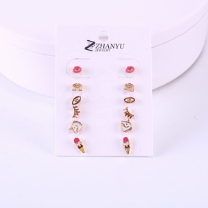 12ピース/セットアクリルイヤリングセットコンビネーションかわいいレインボーユニコーンイヤリングセット女性用イヤリング - Product Image 4