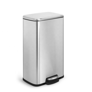 Büyük kapasiteli 30L otel çift çöp kutusu paslanmaz çelik çöp kutusu özel baskılı <span class=keywords><strong>Metal</strong></span> ayak pedalı galvanizli çöp tenekesi - Product Image 1