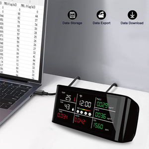 Tuya 11 em 1 WiFi CO2 Monitor Detector de Qualidade do Ar PM2.5 PM10 TVOC HCHO AQI Monitor Multifuncional Medidor de Umidade Temperatura