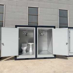 एकल या कई स्टॉल सार्वजनिक मोबाइल बाथरूम केबिन बाहरी घर्षण शॉवर ब्लॉक पोर्टेबल कंटेनर शौचालय - Product Image 5