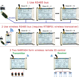 N4RFA04 RT5BF01 DC12V 24V 4DI-DO 433M <strong>Wireless</strong> RS485 Bus Relay <strong>Module</strong> RF Master-Slave Networking Remote IO Switch Board TB450 - Product Image 3