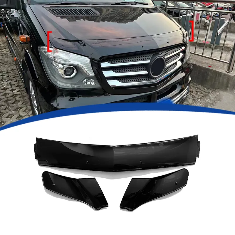 Precio de fábrica barato, accesorios para carrocería de coche negro, deflector de piedra sin luz para 14-17 Sprinter W906