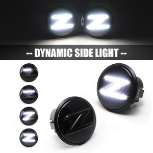 Amber beyaz DRL dinamik LED yan sinyal lambası Nissan 370Z Coupe Roadster faırlady 350z 370z için hızlı teslimat dönüş sinyal lambası