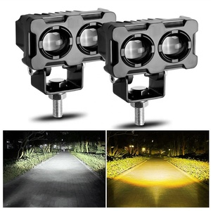 Toptan motosiklet LED Spot lamba yüksek düşük işın çift renk harici çalışma lambası kare Lens sis lambası modelleri ile X5 şehir X2 - Product Image 5