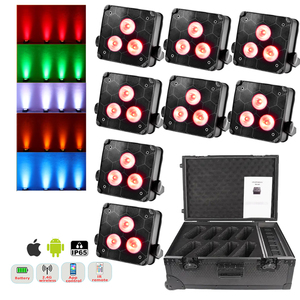 Rgbwa + UV LED PAR แบบไร้สาย3*18W สำหรับฉากหลังเวที DJ ปาร์ตี้งานแต่งงาน uplights พร้อม flightcase WiFi Battery DMX - Product Image 1