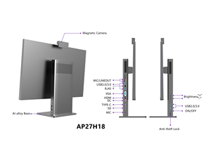 Directo de fábrica personalizado 27 "Vertical All-in-One PC 12-14th Gen Intel DDR5 32GB RAM 1TB SSD Computadora de escritorio de alto rendimiento - Product Image 3