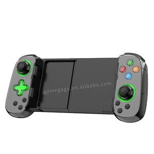 แผ่นเกม D7 BT สีดำสำหรับเล่นเกมสมาร์ทโฟนตัวควบคุมสวิตช์สำหรับโทรศัพท์มือถือพร้อมฟังก์ชั่นเทอร์โบ