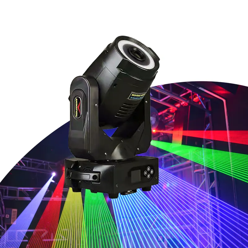 Dj disco wedding club bar 3w Animation RGB Moving Laser Light With LED Ring