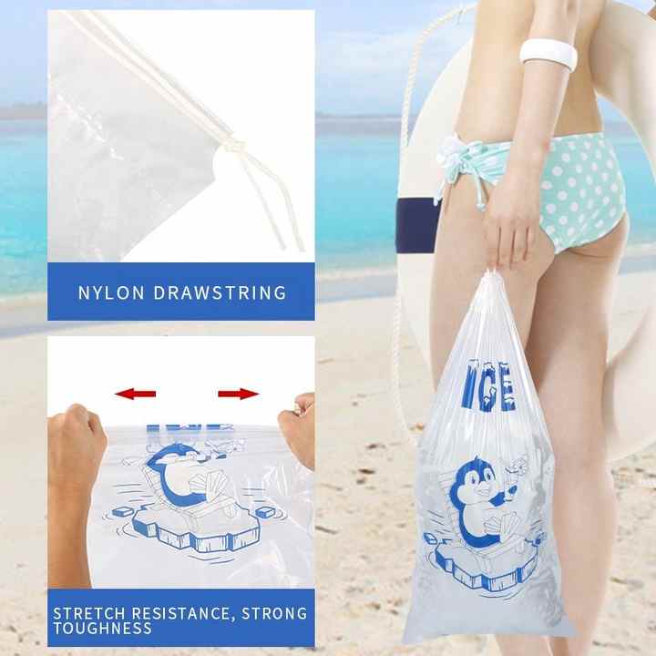 Pp usa e getta coulisse Bolsas Para Hielo En Mayoreo Cooler Freezer Bags per Ice Pop Food Cube Packaging stampa plastica