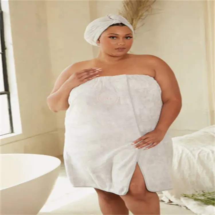 Toalla envolvente para mujer Body Waffle Robe Spa Wrap con cierre ajustable elástico