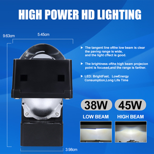 カスタム1.5インチ小型バイLEDプロジェクターレンズモジュール車のヘッドライト45W12V 4000lm H4h7車の自動車アクセサリー用ヘッドランプ - Product Image 2