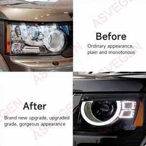 Oto parçaları <span class=keywords><strong>LED</strong></span> DRL ön <span class=keywords><strong>led</strong></span> kafa kafa lambası ışığı projektör farlar Land Rover Discovery 4 için Defender stil 2010-2016
