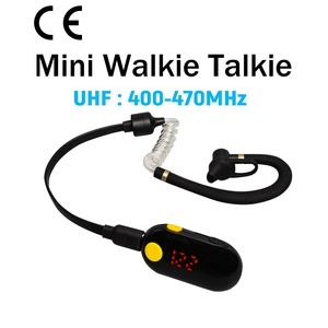 Mini gancho para la oreja Walkie Talkie sistema de intercomunicación bidireccional 25 canales 400-470MHz 0,5 W intercomunicador inalámbrico para restaurante para Hotel