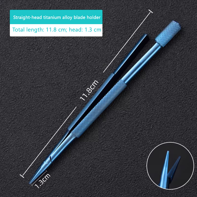 Portacuchillas recto de aleación de titanio.