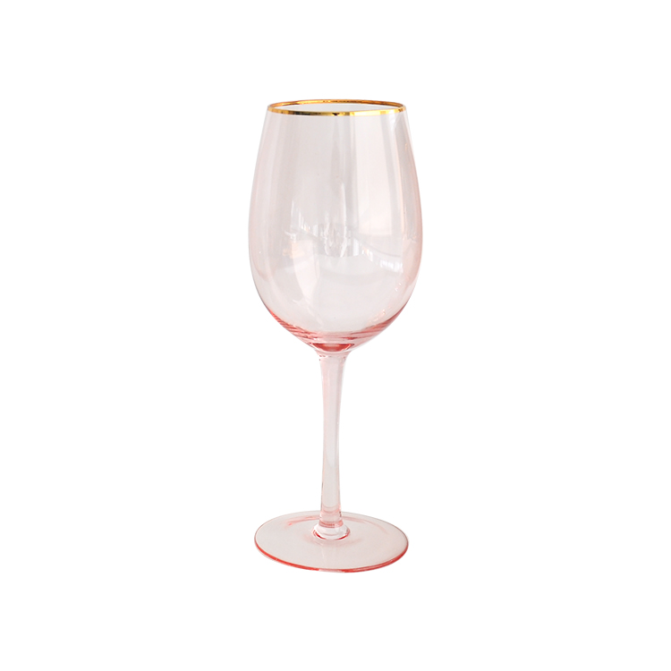 verre à vin cerclé d'or rose B