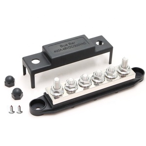 48 VDC 400A pil bakır bara 6 yollu 5/16 "Post(M8) bağlayıcı güç dağıtım bloğu kapaklı ve somunlu - Product Image 5