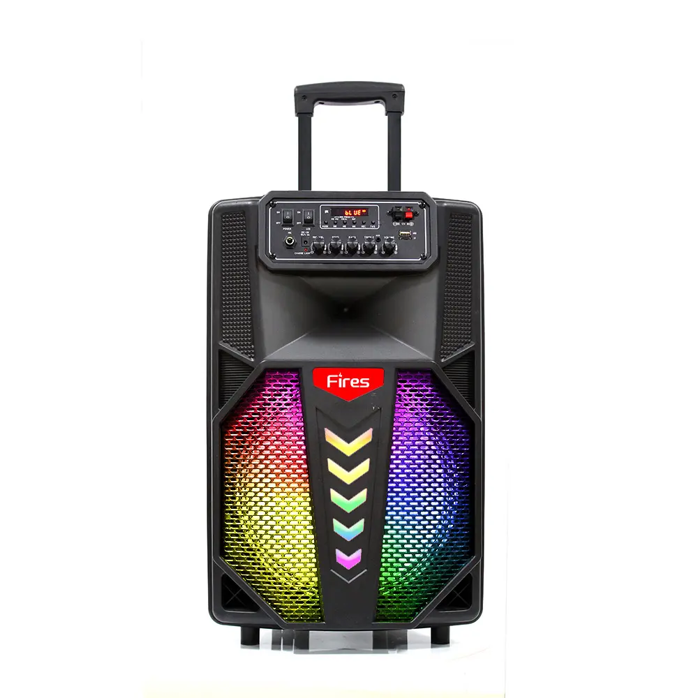 Tg speaker com festa 1 microfone sem fio portable speakers caixa de som dj com luzes piscando