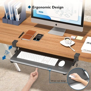Bandeja grande para teclado de computadora debajo del escritorio extraíble con sistema de montaje de abrazadera C extra resistente - Product Image 2