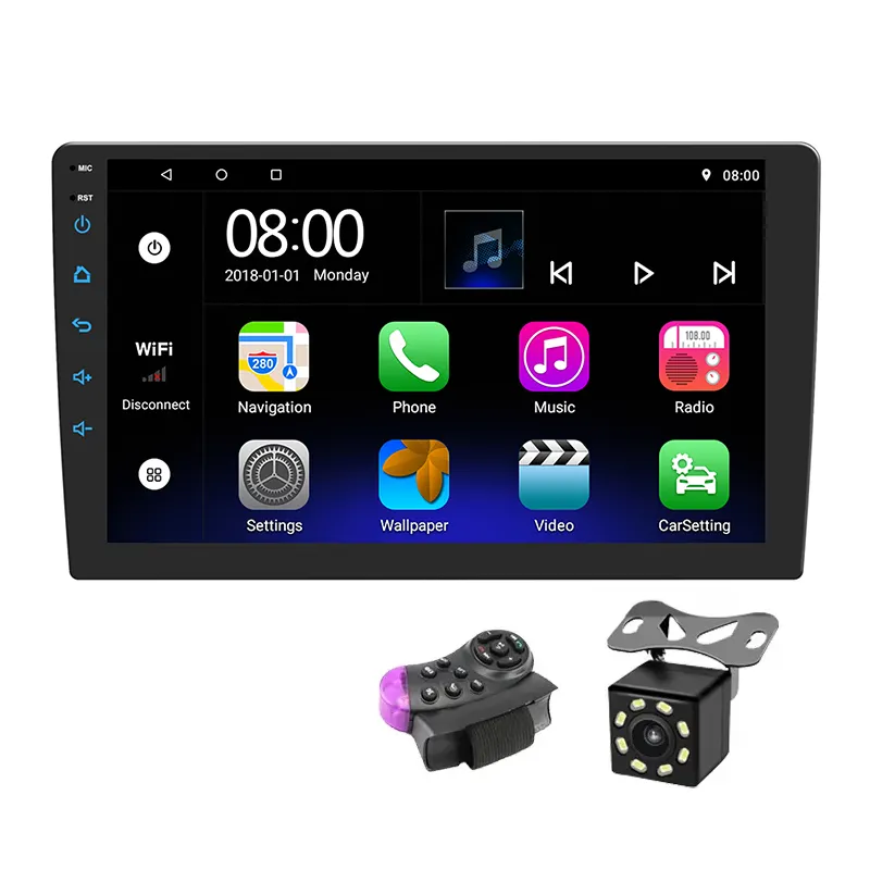 Pemutar Dvd Mobil, Layar Sentuh Android 9/10 Inci Gps Stereo Radio Sistem Navigasi Audio Auto Elektronik