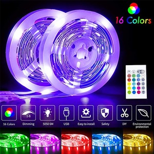 ไฟแถบ LED 5เมตร RGB 5050กันน้ำ RGB นำแสง5เมตร10เมตรเทปไดโอด DC 12โวลต์ควบคุมไฟแถบ LED ที่มีการควบคุมระยะไกล - Product Image 2