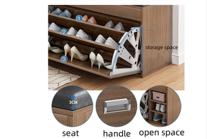 Sapateira para sala de estar, sapateira, prateleira para sapatos, armário, economizador de espaço, sapateira de madeira, prateleira para exibição - Product Image 4