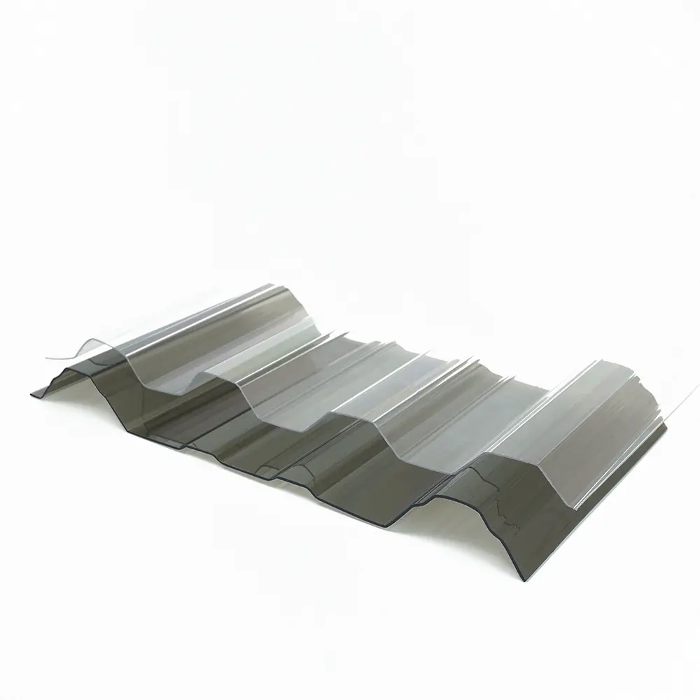 Bahan atap plastik bening rumah kaca taman polikarbonat bergelombang lembaran atap bening Harga dibuat di Cina