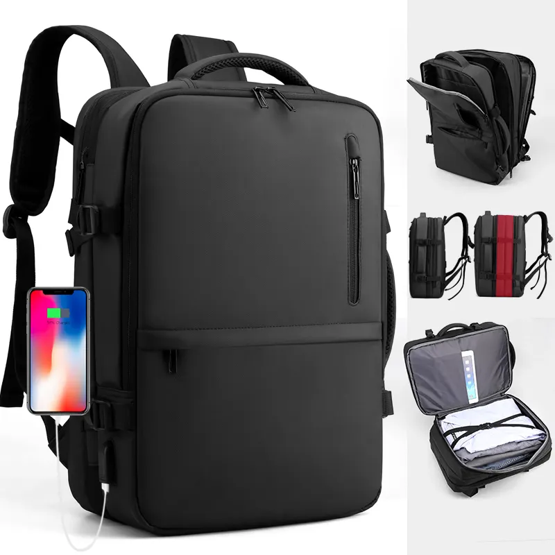 Factory Hot Sell Wholesale USB Nylon Waterproof Travel Custom School Men Backpacks Bag Laptop Backpack
