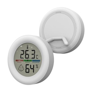 Comfortable Smile <strong>Hygrometer</strong> for Home Baby Room Office <strong>Large</strong> LCD Digital Display Round Bracket with Cute Plastic Face - Product Image 1