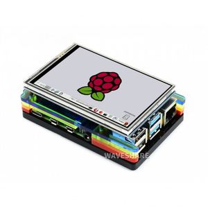 Estojo acrílico colorido arco-íris Waveshare para framboesa <span class=keywords><strong>Pi</strong></span> 4, com ventilador